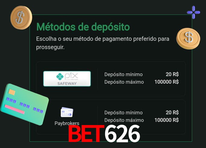 O cassino BET626 oferece uma grande variedade de métodos de pagamento